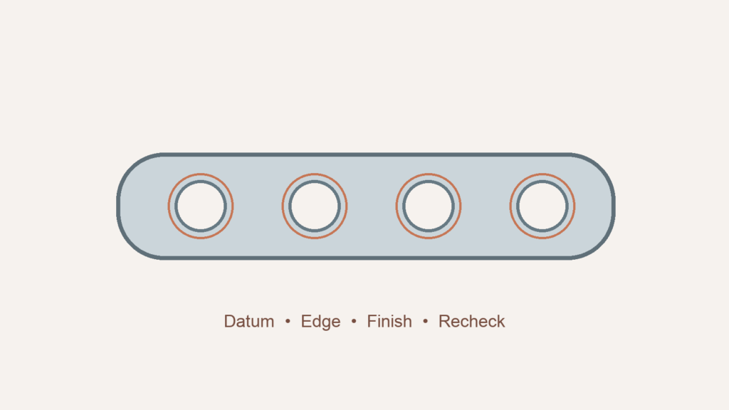 Schematic plate with four hole features