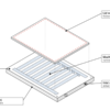 Exploded diagram of a liquid cold plate showing the base, cover and internal channels.
